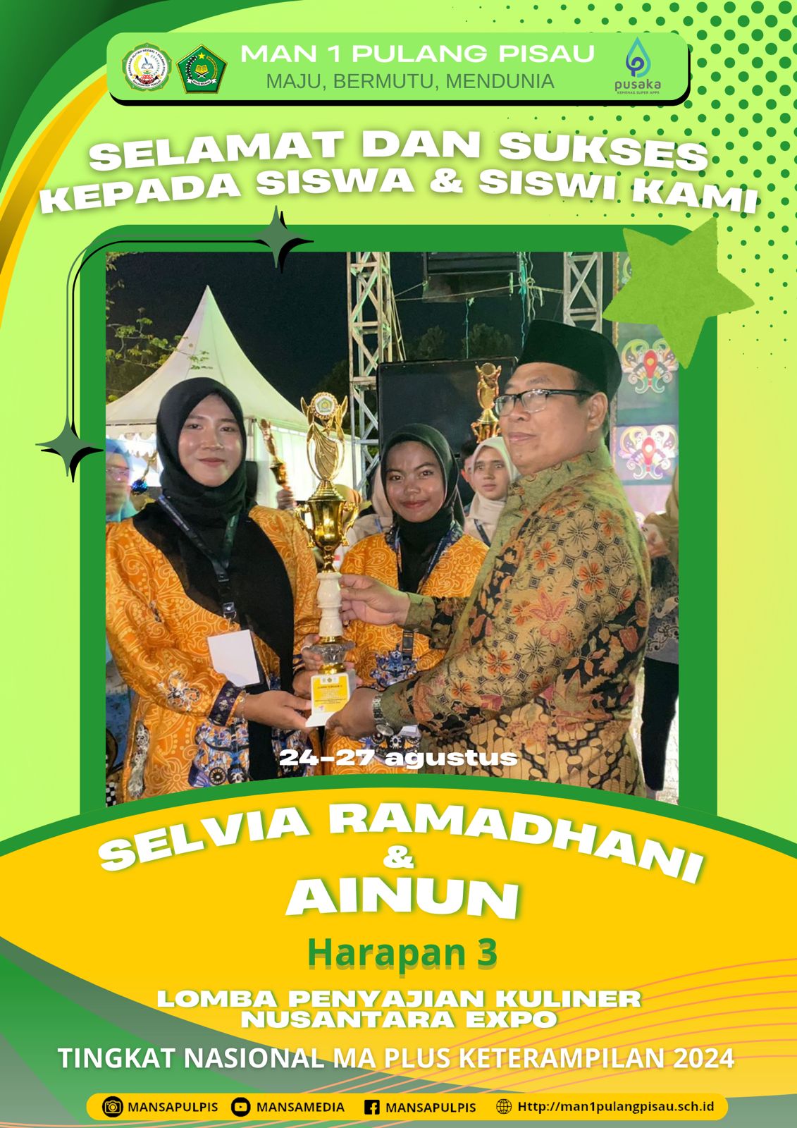 Ainun dan Selvia Ramadhani Berhasil Meraih Juara Harapan 3 Penyajian Kuliner